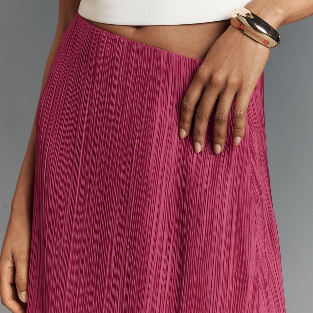 *Anthropologie The Tilda Maxi Slip Skirt: Plisse Edition - Picture 3 of 5
